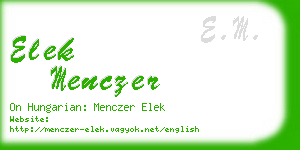 elek menczer business card